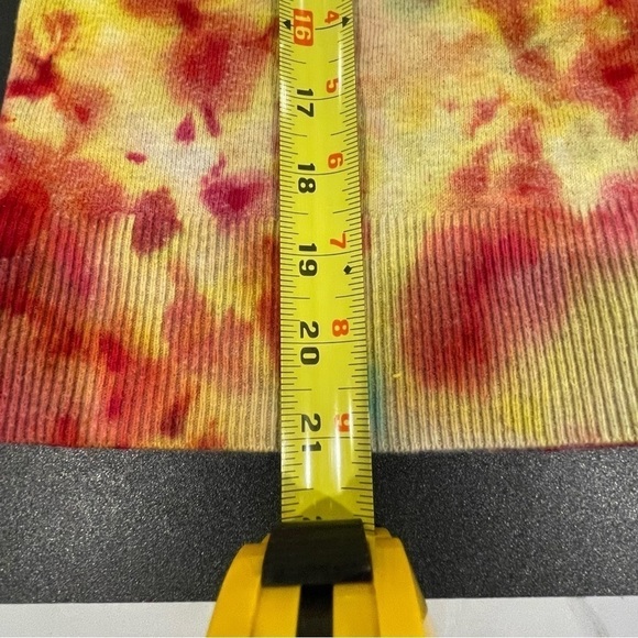 Tie dye long sleeve cotton cardigan in bright watercolor abstract pattern M - Picture 3 of 12